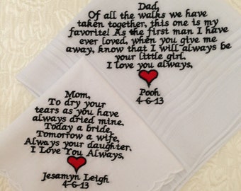 set of 2 personalized handkerchiefs