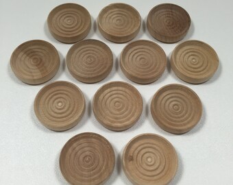 Wooden Checkers - Set of 12 - 1-1/4" Unfinished Wood - Wood Game Pieces - Wood Checkers - Stackable - DIY Checkers - Game Pieces - Game Part