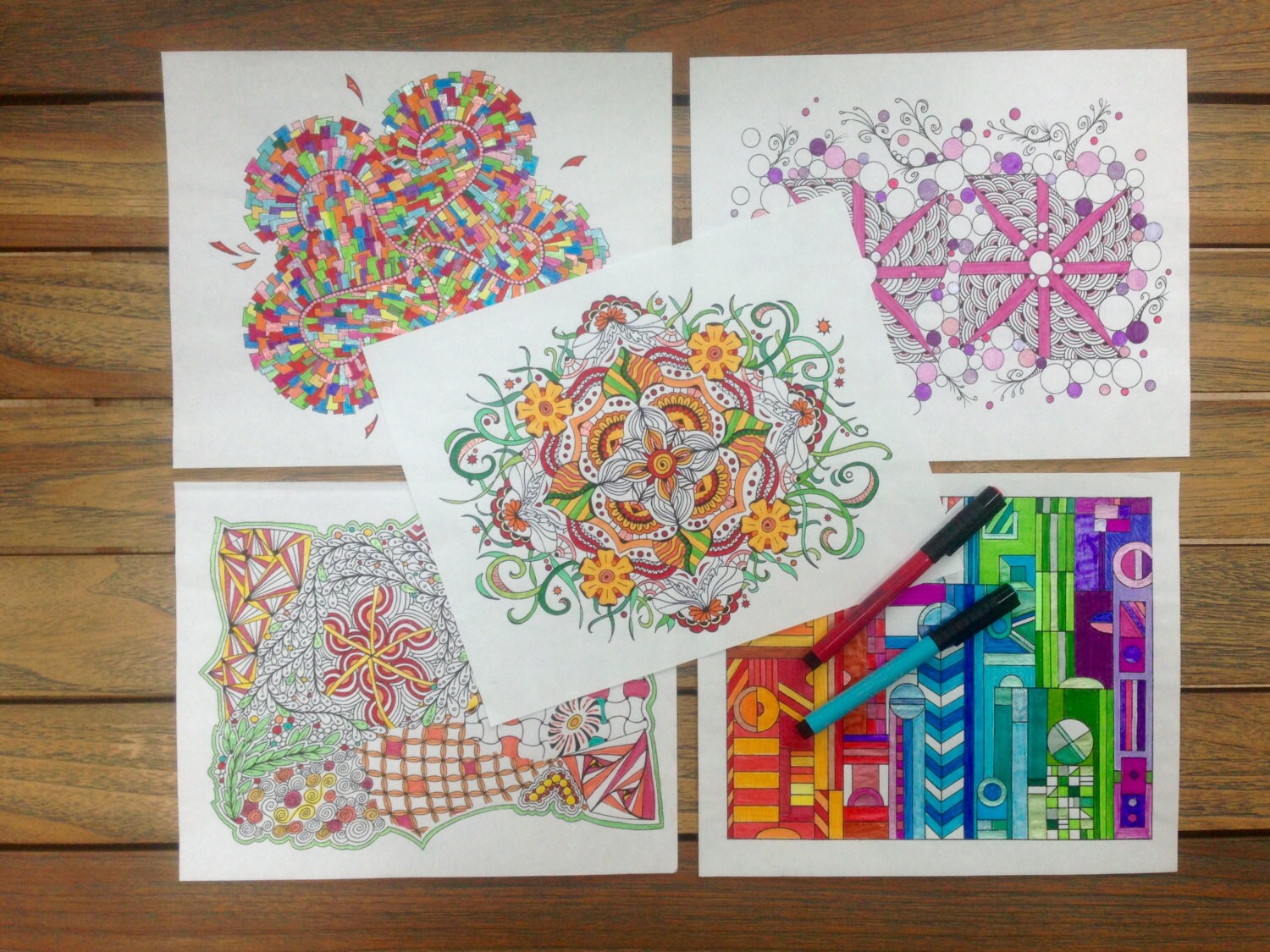 Printable Zen Coloring Book Five Pages To Print And Color Art Using Colored Paper L Printable Zen Coloring Book Five Pages To Print And Color Art Using Colored Paper L