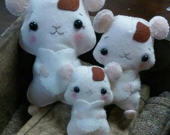 Hand Sewn Felt Plush Hamster Family