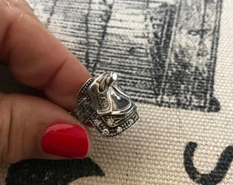 Sterling Silver Saddle Ring Size 6 1/4 10.1 Grams