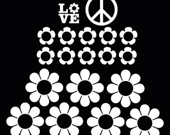 VW Flower Power Ricky Ticky Stickies stickers For Your Car Kit in WHITE