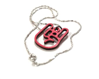 Rocker Sign Necklace / Laser cut and laser engraved wood necklace charm. Perfect gift for birthday, christmas or anniversary.