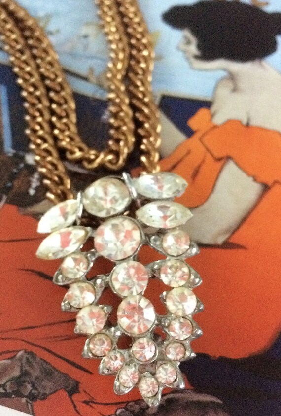 Double Strand with Arrowhead Rhinestone Pin