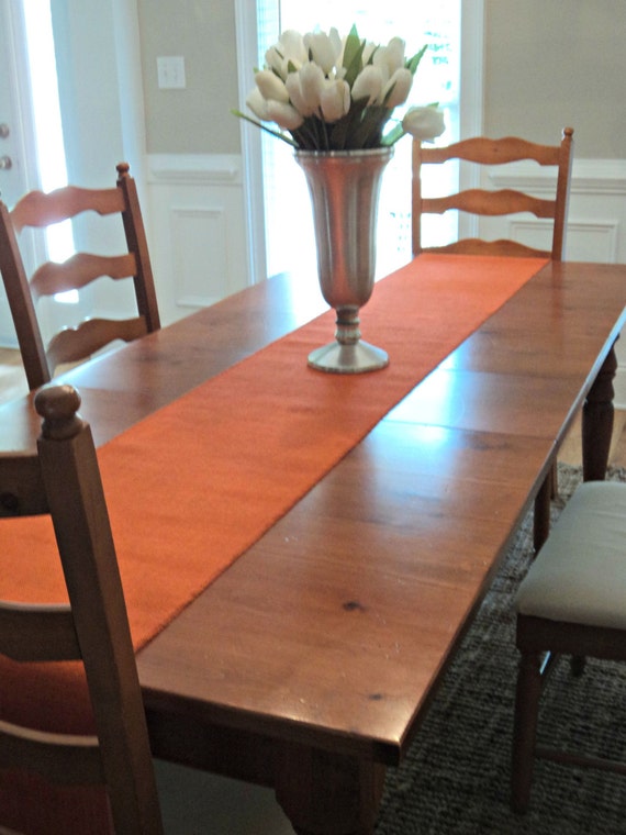 Orange Table Runner Fall Table Runner Orange Burlap Runner