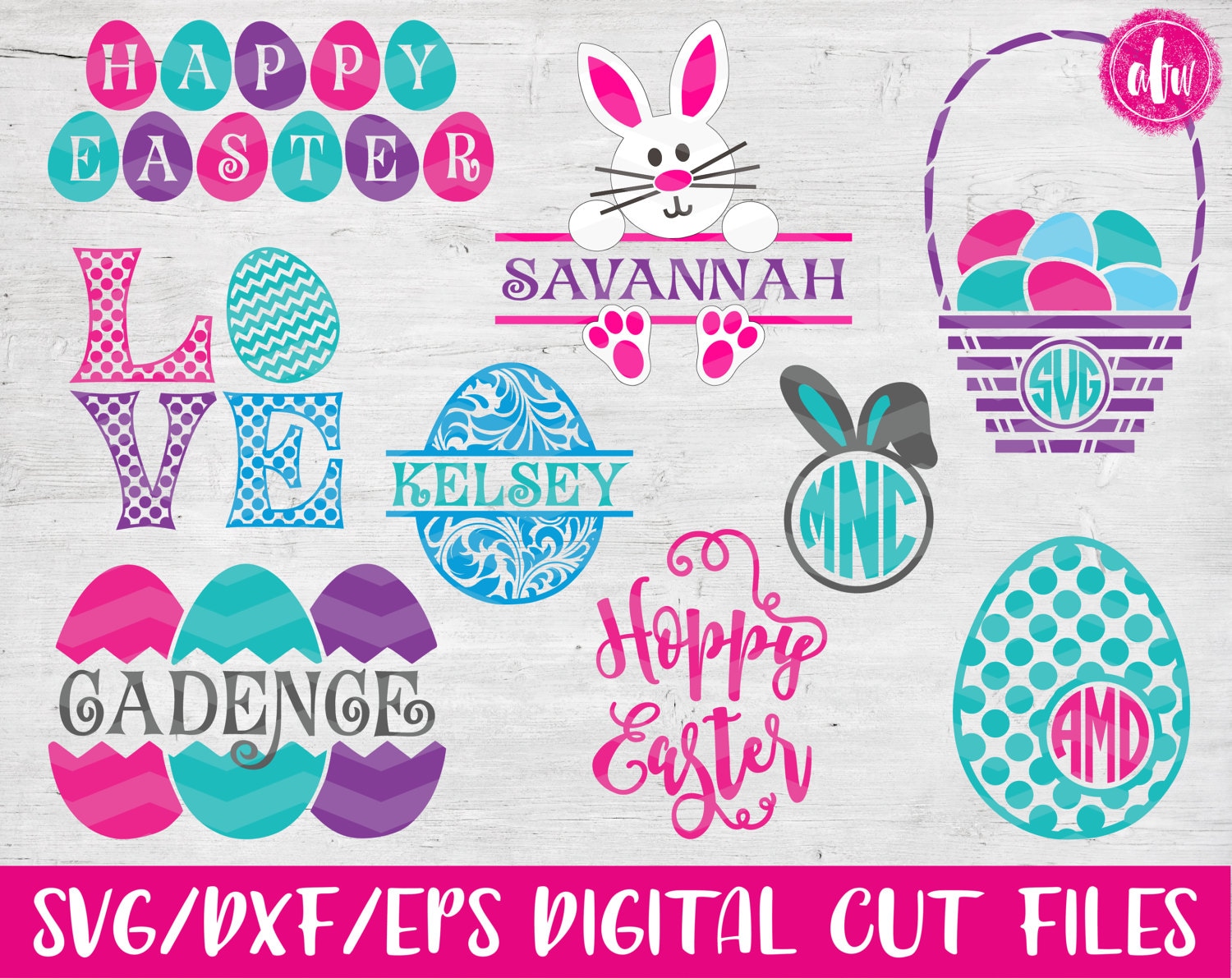 Download Easter Bundle, SVG, DXF, EPS, Cut Files, Bunny, Eggs ...