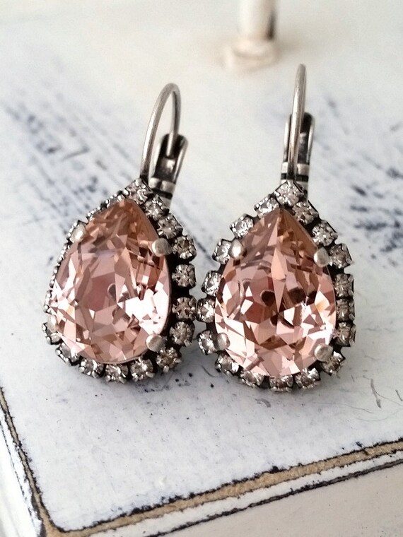 Blush earringsblush drop earringsblush pink bridesmaid