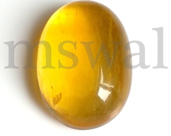 Fluorite Oval Cabochon, Natural Yellow Fluorite Cabochon, 27x19 MM, Fluorite Smooth Cabochon, 50 Cts, Yellow Fluorite Loose Gemstone.