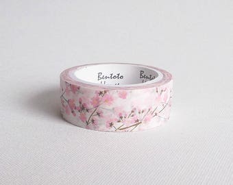 Washi tape rose fleurs de cerisiers, Washitape fleurs, Ruban adhésif de masquage fleuri, Papeterie fantaisie scrapbooking