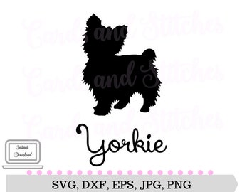 Yorkie SVG - Yorkie Clipart - Yorkshire Terrier SVG - Instant Download - Svg Cut, Dxf, Jpg, Eps, Png - Digital Cutting File - Cricut Cut