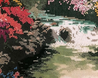SUMMERSALE Thomas Kinkade, Painter of Light, Beside Still Water, Designed for, Counted Cross Stitch, or Needlepoint, Candamar Designs, Chart
