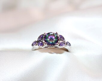 The Jeweler's Daughter Fire Topaz and Amethyst Ring