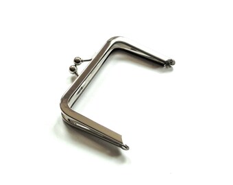 Kiss lock purse frame, small frame, shiny silver frame, clutch diy, kiss lock purse, ball kiss lock fame, nickel free