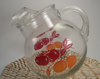 Vintage Round Glass Tip Pitcher, juice pitcher