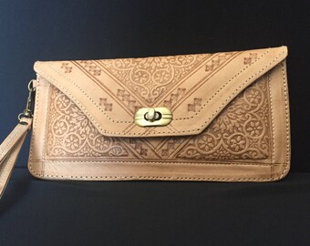 Lederarmband, Ledergeldbörse, Portemonnaie aus Leder, Armband Cluctch, Handgelenk Ledertasche, bearbeitete Brieftasche Armband Tasche Boho Kupplung, Reisen