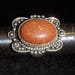 vintage SUNSTONE ring silver plated size 7.5 sun stone