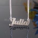 Julia name necklaces. stainless steel. next day ship. never tarnishes. shiny silver color