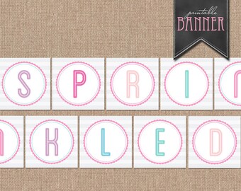 BABY SPRINKLE BANNER - Sprinkled With Love Banner - Printable Banner