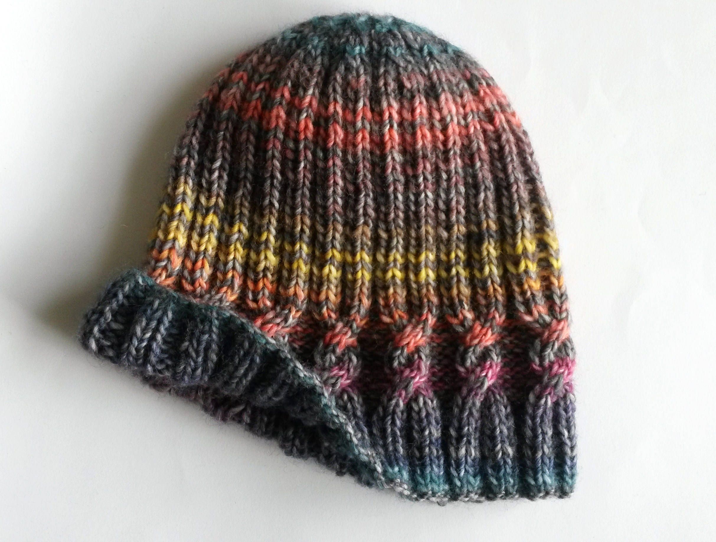 Knitting pattern instant download PDF. Beanie hat pattern. Cable knit