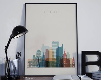 Helsinki Art Helsinki Print Helsinki Poster Helsinki Photo Helsinki Wall Art Helsinki Wall Decor Helsinki Watercolor Helsinki Skyline