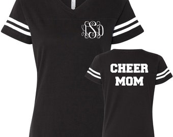 Cheer Mom Off Shoulder Raw Edge Sweatshirt for Women GLITTER