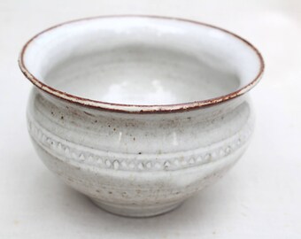 Red and White Ceramic Planter - Carved Rustic Planter- Handmade Pottery - Ready To Ship