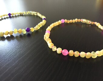 Baltic Amber Teething Necklace - RAW LEMON