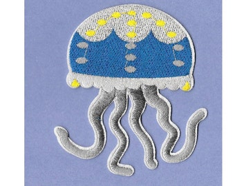 Jellyfish - Aquatic - Sea Creature - Ocean - Embroidered Iron On Applique Patch