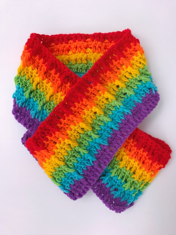 Crochet Rainbow scarf Rainbow scarf LGBT Pride scarf LGBT