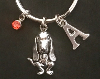 Personalized Basset Hound Keychain