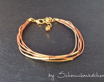 Leather strap gold nature