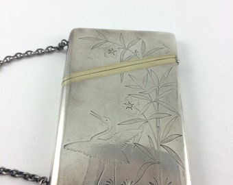 Rose Crane Bamboo Calling Card Case