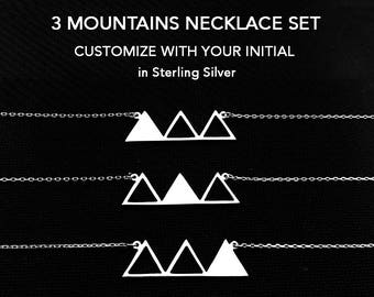 3 Sister Necklace, Three Best Friend, Personalized Gift For Friend, Three Sister Gift, 3 Best Friend Necklace, Friendship Necklace, Mountain