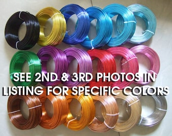 12 Gauge Anodized Aluminum Wire Beading Wire 39 Feet 12 Gauge Bead Wire Jewelry Wire Craft Wire - You choose the color