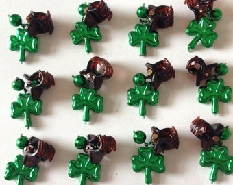 Beard On A Budget Shamrock Beard Bauble Ornaments St Patrick's Day Shamrock Beard Art Baubles Holiday Collection Beard Ornaments