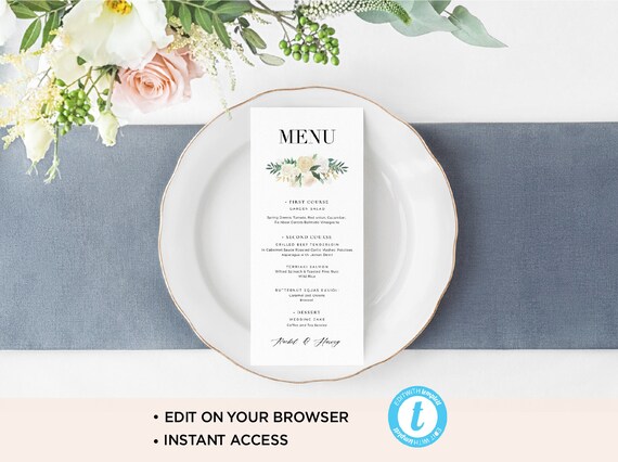 simple wedding menu template modern wedding menu printable