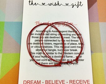 2 x Red string bracelets, Red thread bracelet, String of fate, Jewish bracelet, Protection bracelet, string bracelet, Red string kabbalah x2