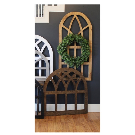 Arch Wood Window Wall Decor 24 X 48 3/4