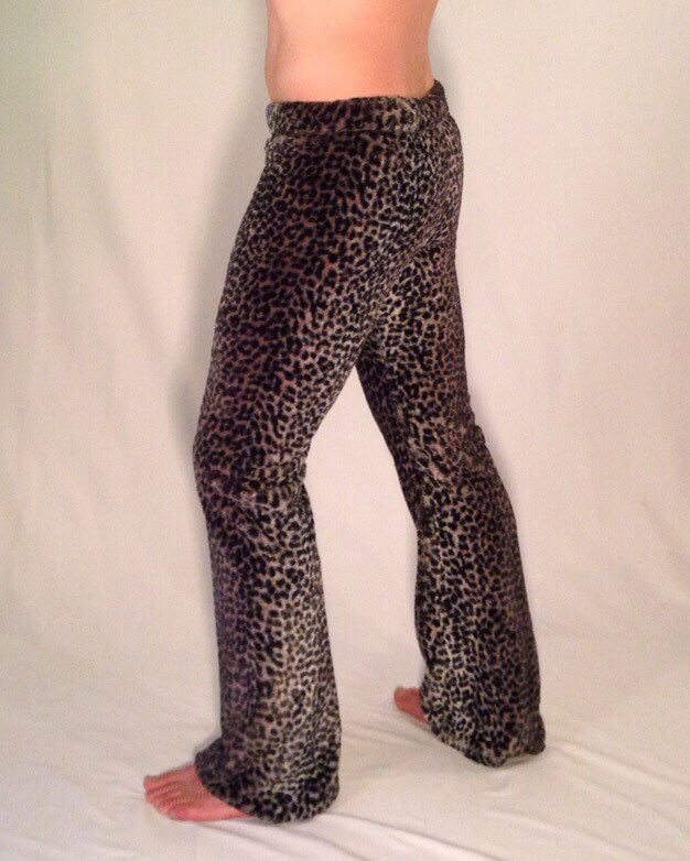 Leopard Faux Fur Pants Grey // Men's Faux Cheetah Fur