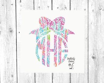Bow Decal, Bow Monogram, Decal for Car, Monogram for Car, Laptop Decal, Cup Decal, Tumbler Decal, Glass Decal