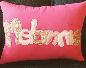 CUSTOM NAME Teddy Bear Pillow