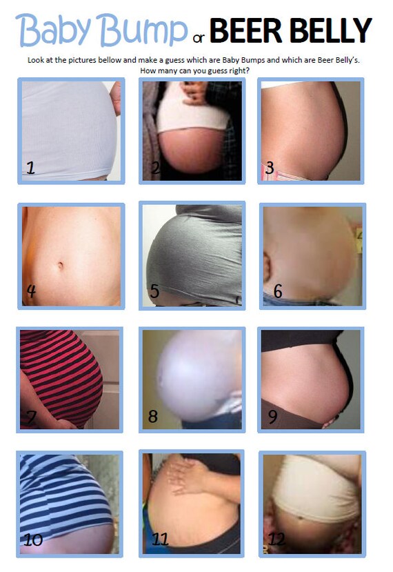 Pregnant Or Beer Belly Baby Game - Gold Glitter