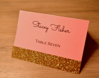 Wedding Place Cards, Wedding Place Cards, Gold Glitter Place Cards, Silver Glitter Place Cards, Glitter Place Cards Place cards