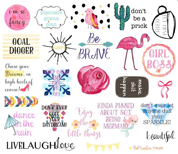 fun girly stickers for your planner or stationery