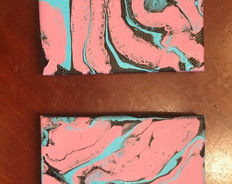 The one with pinks and blues