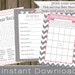 Baby Girl Shower Games, Bingo, Wishes for Baby, Word Search cards, pink and gray, chevron, INSTANT DOWNLOAD printable file baby shower idea