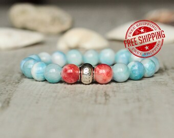 jewelry love bracelet for loved blue and red bracelet for girlfriend bracelet for wife gift idea memory gift for her birthday gift for her