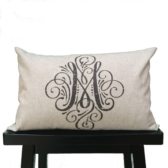 personalized MONOGRAM pillow housewarming anniversary