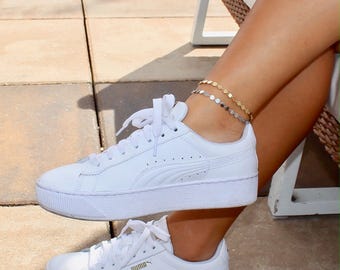 Coin Anklet / Dainty Gold Anklet / Dainty Silver Anklet / Gift Idea / Birthday Idea / Gold Silver Disc Anklet / Gold Chain Anklet