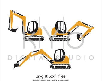 Digger SVG cut file, Excavator SVG DXF, Ground works svg, Construction svg, cutting files for Cricut Explore and Silhouette Cameo